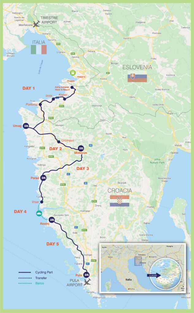 Tour Map — Days 1-7 